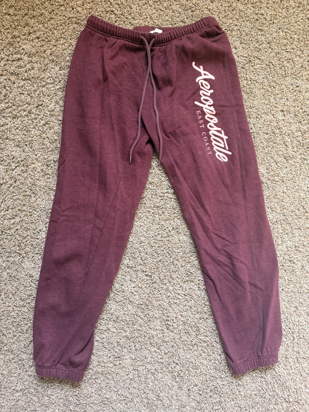 Aeropostale Burgundy Drawstring Jogger Sweatpants